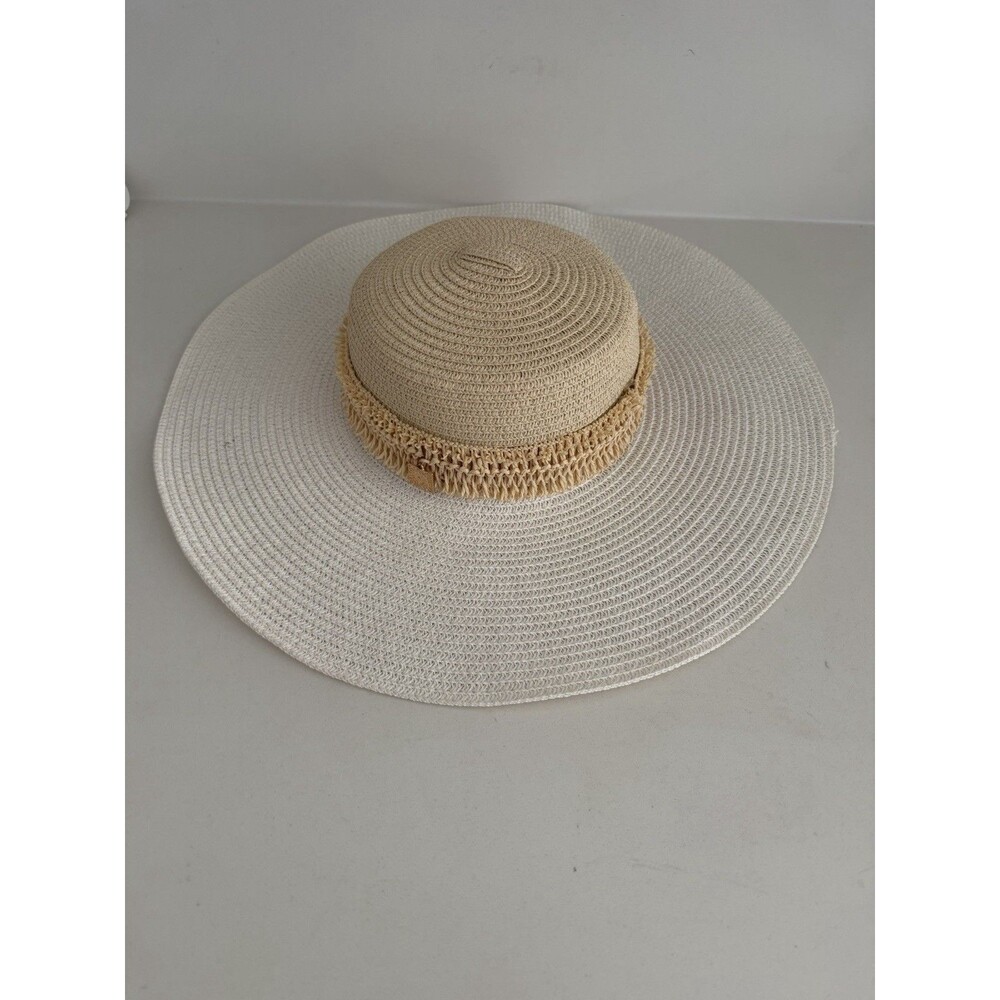 Anne Klein Ivory Large Brim Sun Hat One Size Fits Most Ann klein logo Classic